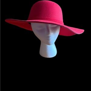 Red Wide-Brim Winter Hat